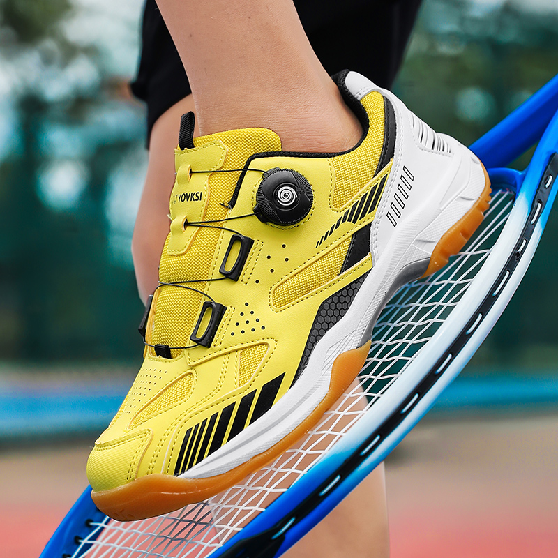 Badminton Footwork - รองเท้าแบดมินตันแบบผูกเชือกเร็วสำหรับผู้ชายและผู้หญิง รองเท้าฝึกซ้อม รองเท้ากีฬา วอลเลย์บอล ดูดซับแรงกระแทก กันลื่น