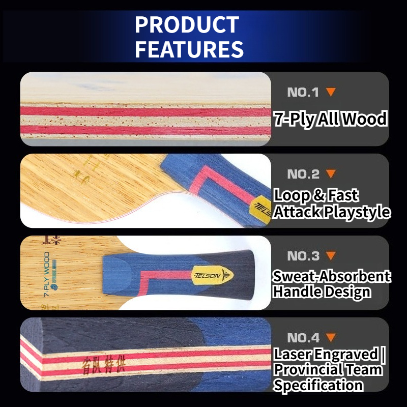 ไม้ปิงปอง LOKI Telson Jifeng 7 - Badminton Background บทวิจารณ์และราคา
